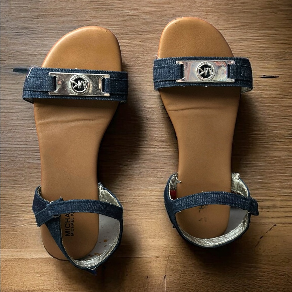 Michael Kors | Blue Denim Ankle Strap Sandals w/Silver Hardware | Women’s Size 5